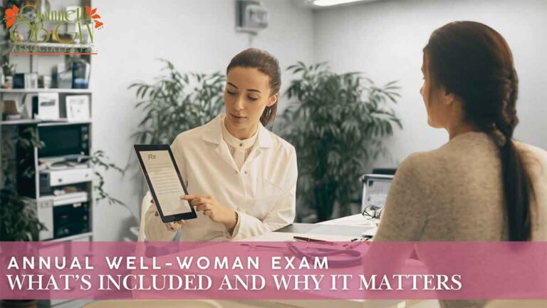 Doctor explaining results during an annual well-woman exam