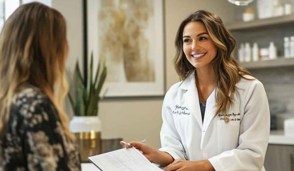 Friendly-OBGYN-reviewing-health-plans-with-a-patient-in-a-welcoming-clinic